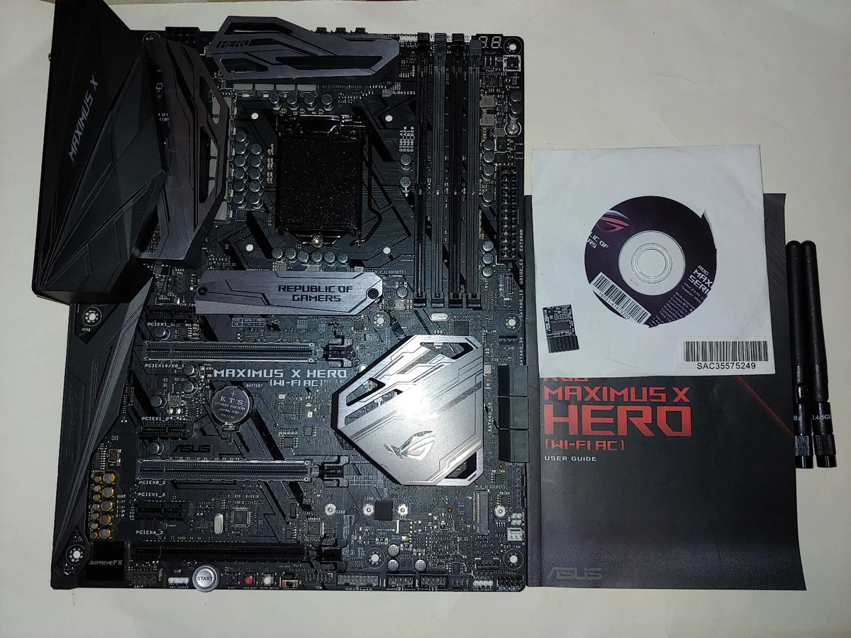 ASUS ROG Maximus X Hero WiFi AC LGA 1151 Z370 for Intel 8th / 9th Gen ATX TPM