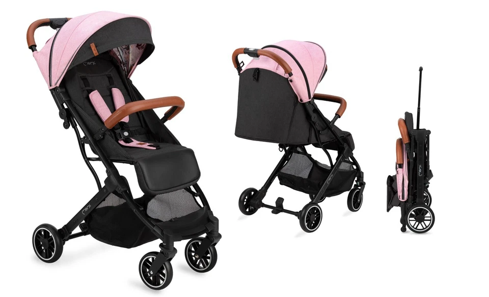 MoMi ESTELLE Buggy Kinderwagen - Leicht, Stoßdämpfung 4 Räder, Koffer - Rosa - Bild 2 von 4
