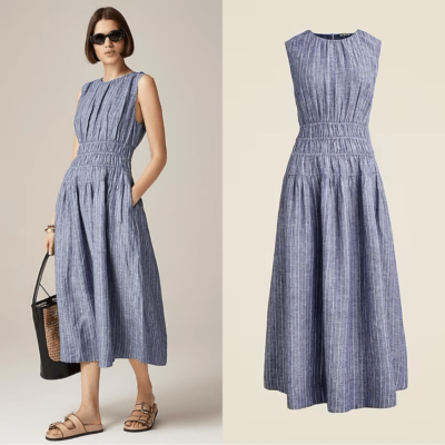 NWT J CREW Hyacinth dress in striped linen size S | eBay