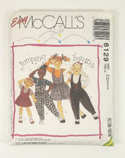 McCalls Easy Pattern 6129 Girls Jumpsuit Romper Jumper T Shirt 2 3 4 UNCUT