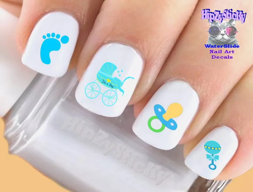 Baby shower nailart design | Nail art designs, Nail art, Nails