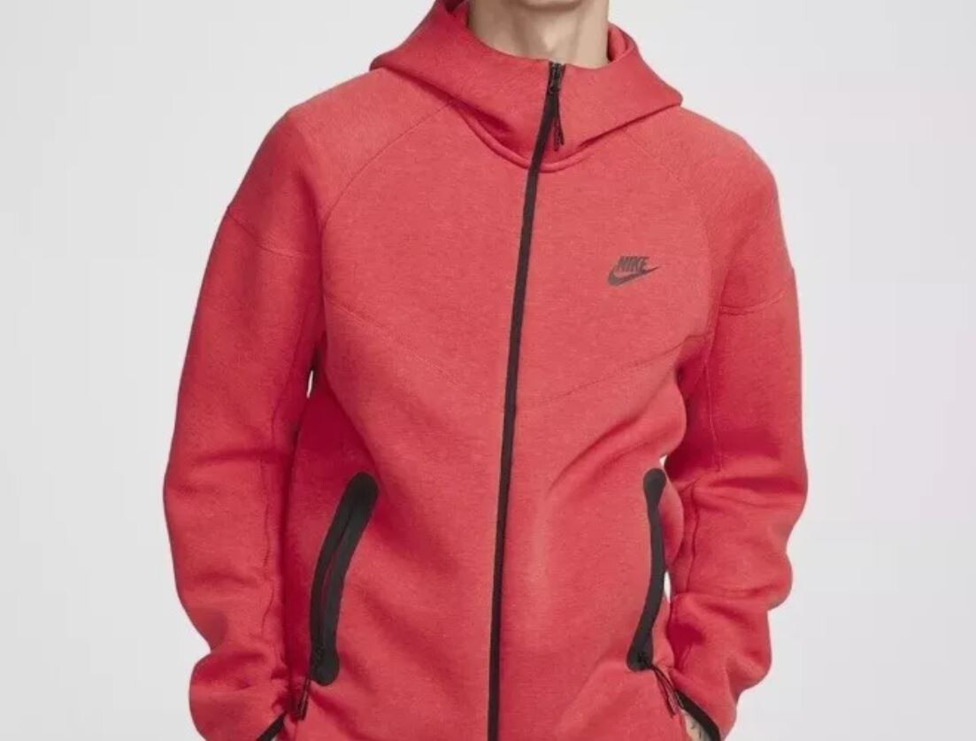 Nike Sportswear Tech Fleece Red/Black Windrunner Full Zip Hoodie