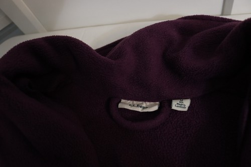 LL Bean Robe Winter Fleece Long Robe Wrap-Front Tie Purple Women's Size Medium - Picture 7 of 8