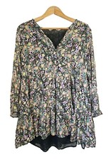 🌸Beautiful viscose cottagecore layered floral lining dress size M Zara