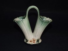 Weller Ware Pottery USA  Florenzo Double Bud Vase -Tiny Rub to Rim