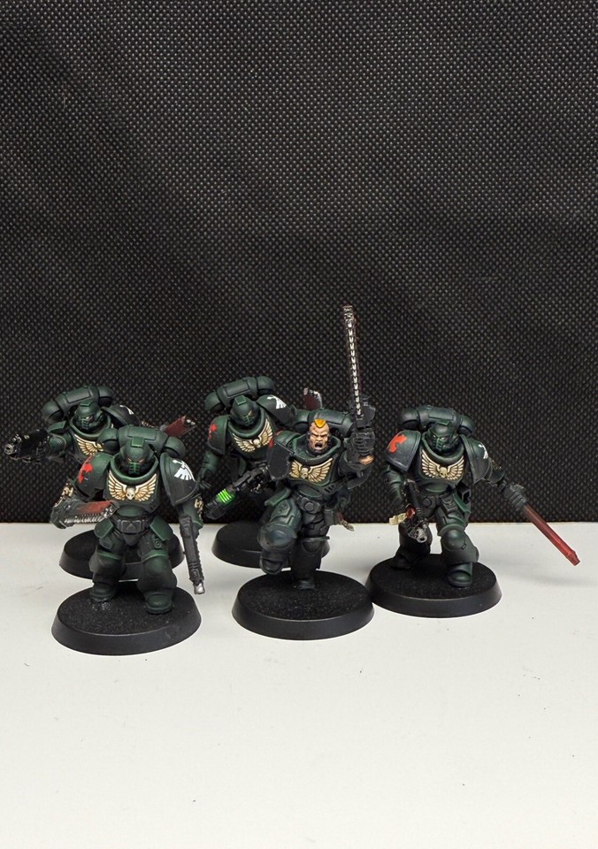 Warhammer Space Marines Dark Angel Assault Unit Painted eBay