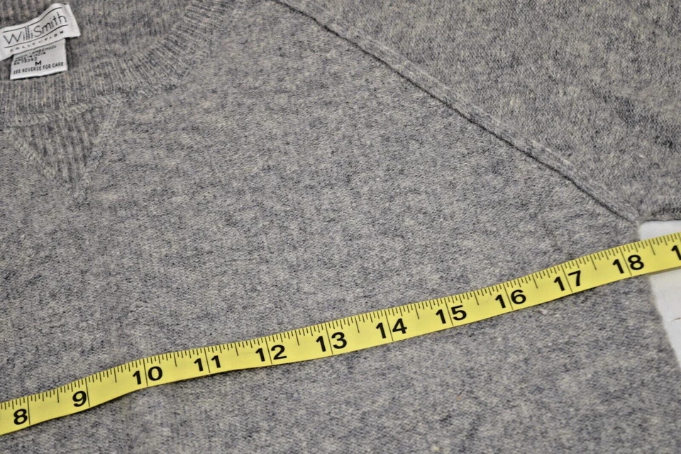 Suéter Vintage Willi Smith Talla M Años 80 Gris Lana de Cordero V Ribb Sudadera Estilo Foto 4 de 4