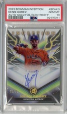 2023 Bowman Inception Kenni Gomez Gold Foil Electricity Auto /50 PSA 10 POP 1