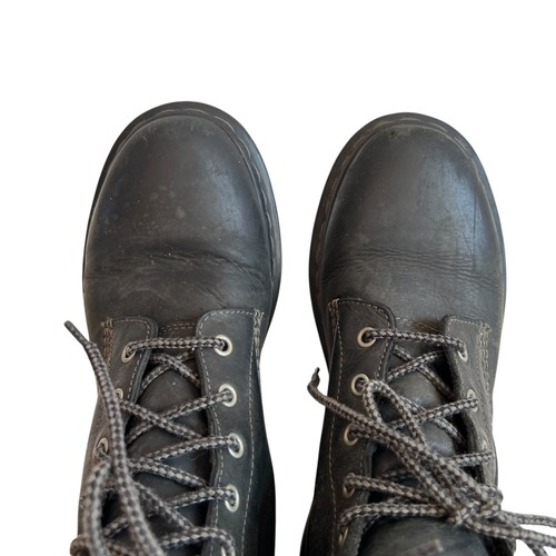 Dr. Martens 939 boots US womens 10 black leather gray lace up ankle Flawed - Picture 5 of 17