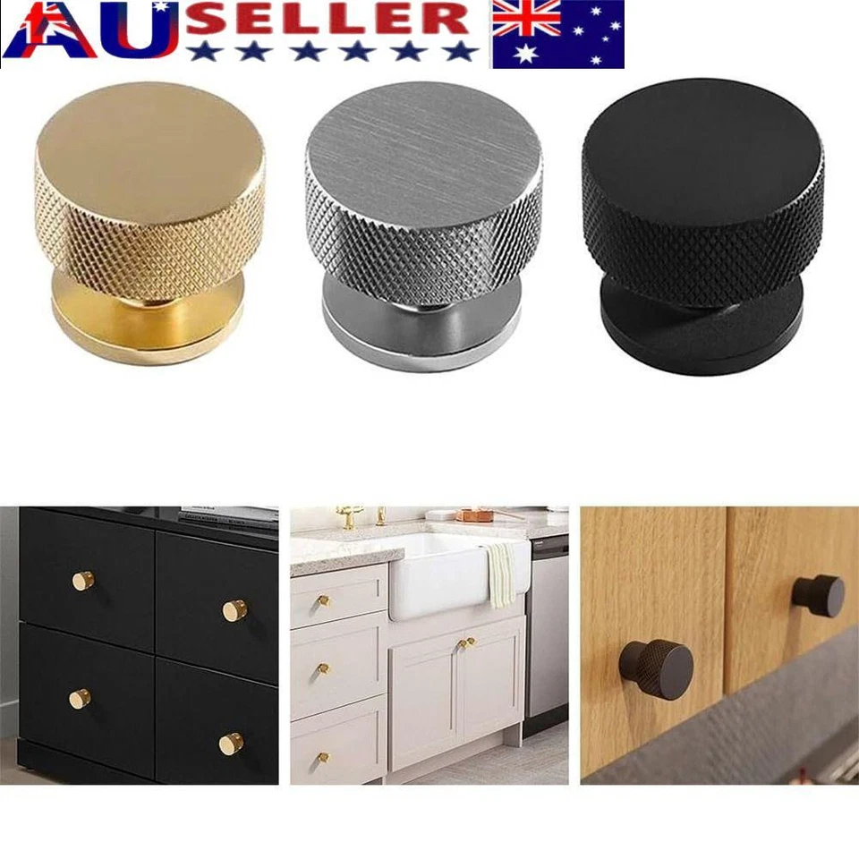 Knurled Cabinet Knob Aluminum Alloy Drawer Door Handle Cupboard Knob Home