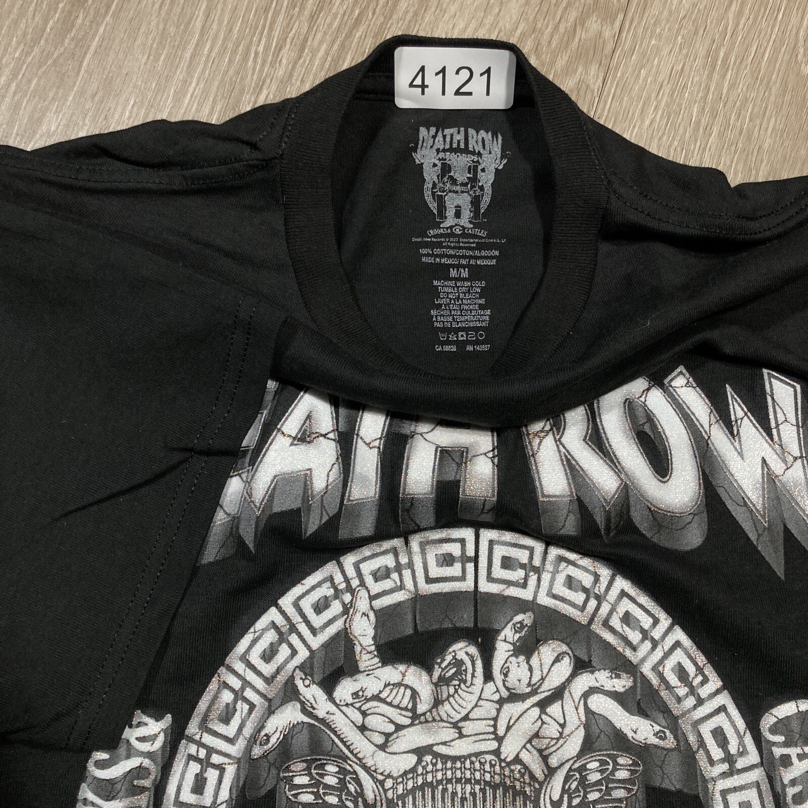 FILA Maglietta Death Row M NUOVA Crooks & Castles Rap Hip Hop Album Concerto Party Tour Maglietta