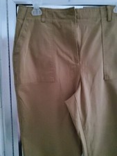 TALBOTS HIGH WAIST PATCH POCKET CROPPED PANTS-SIZE 14-TAN-98 COTTON  NEW ITEM 