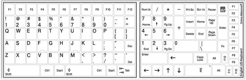 REPLACEMENT ENGLISH US KEYBOARD STICKER WHITE  F/COMPUTER LAPTOP ONLINE-WELCOME - Picture 1 of 3