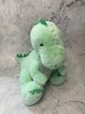 FAO Schwarz Green Dinosaur with Purple Bow Tie Plush Stuffed Animal 12 F