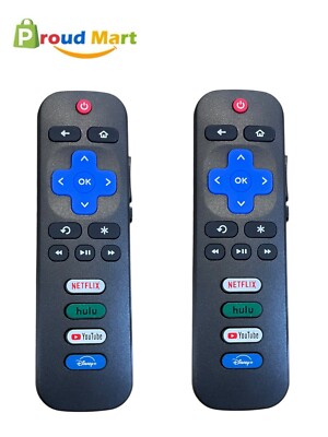 Lot of 2 Remote Replacement Compatible Roku TVs Netflix, Hulu, YouTube, Disney+