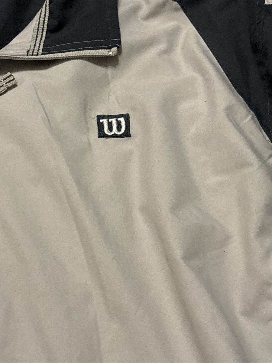 Wilson Tennis Windbreaker Jacket Full-Zip Hooded Blue & Off White