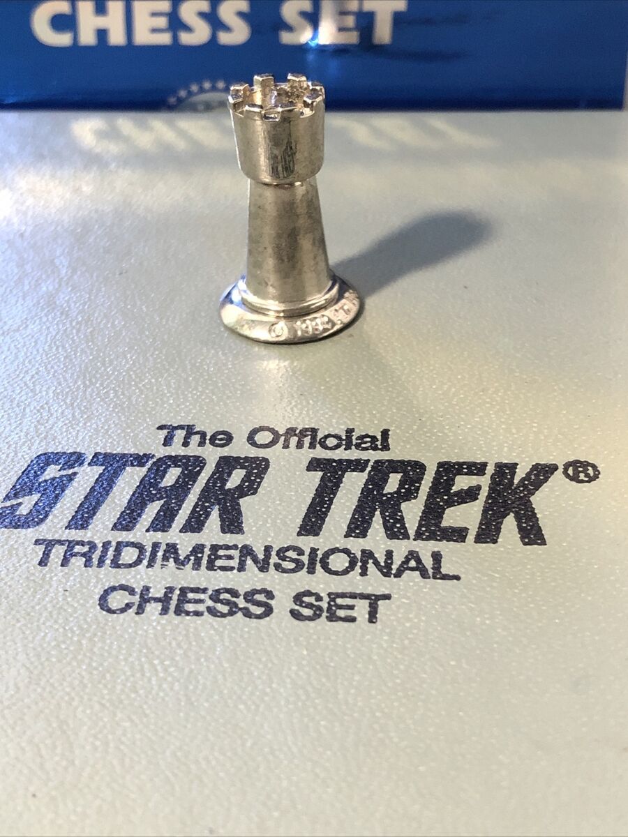 Star Trek Tridimensional 3D Chess Silver King. Single Piece 1994