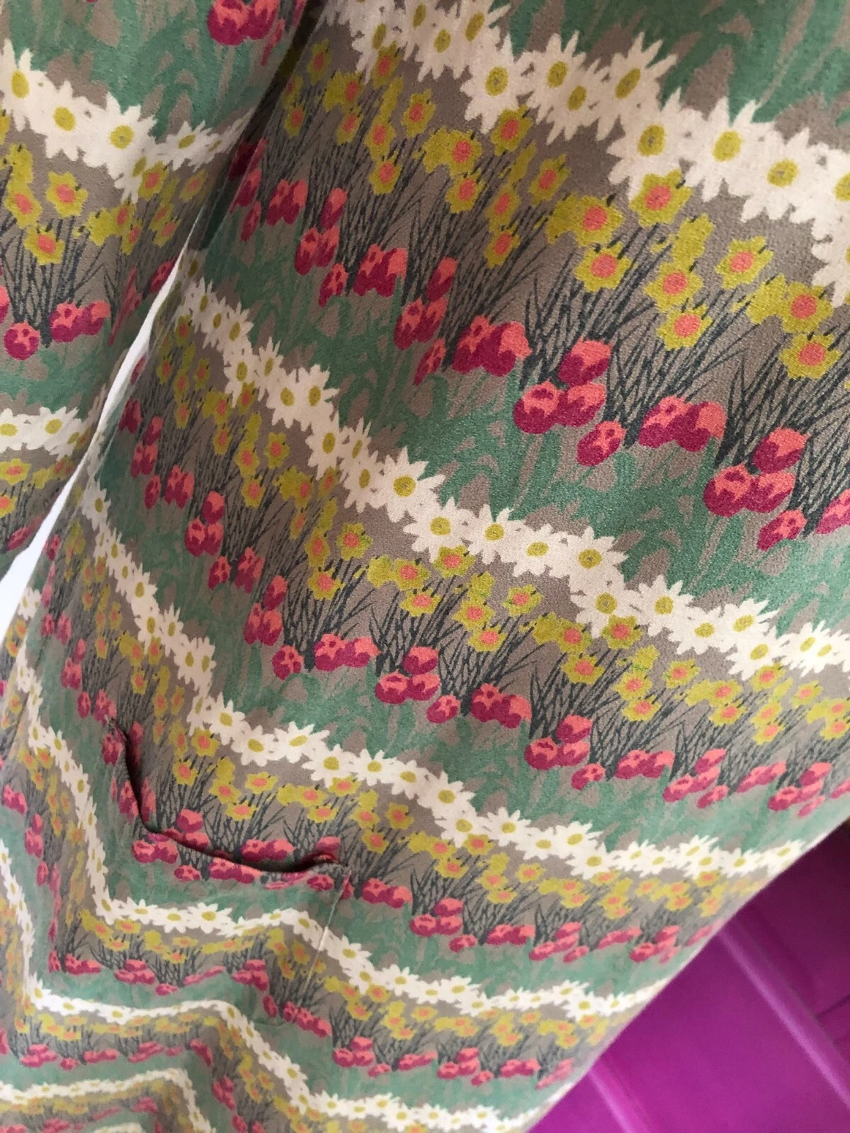 Abito Seasalt San Valentino tunica tasche verde rosa floreale taglia 10 ottimo stato matrimonio