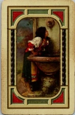 Narrow Named Swap Card, Fountain, Linen.