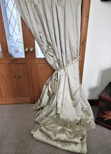 Bespoke Pale Gold Curtains. 85" Drop x 105" Wide. Lined. TPP. Cleaned. 1st Pair