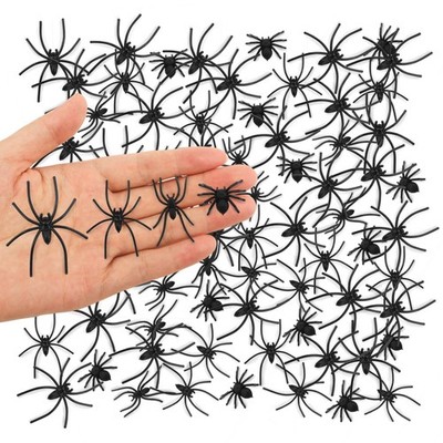 120 Pcs Plastic Fake Spiders Realistic Small Spiders Prank Props Party Decor