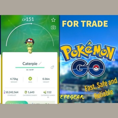 Pokemon Caterpie With Pokeball Hat Trade  Buy 2, Get 1 Free  Fast Delivery GO 