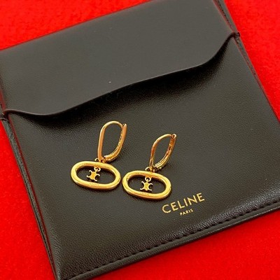 Celine Triomphe Earrings Accessory Women Gold One Size