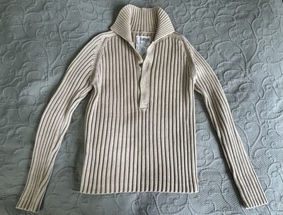 CINQUE Herren Pullover Troyer Strickpulli 100% Baumwolle Gr. L / 50-52 Beige TOP
