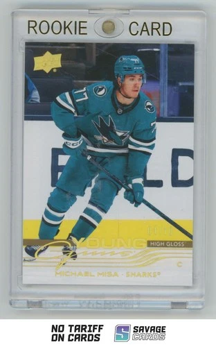 2025-26 Upper Deck Young Guns High Gloss Michael Misa 01/10 #487 San Jose Sharks