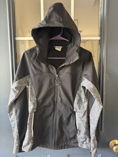 Avalanche Women's Hooded Rain Jacket Black Gray M Full Zip Colorblock