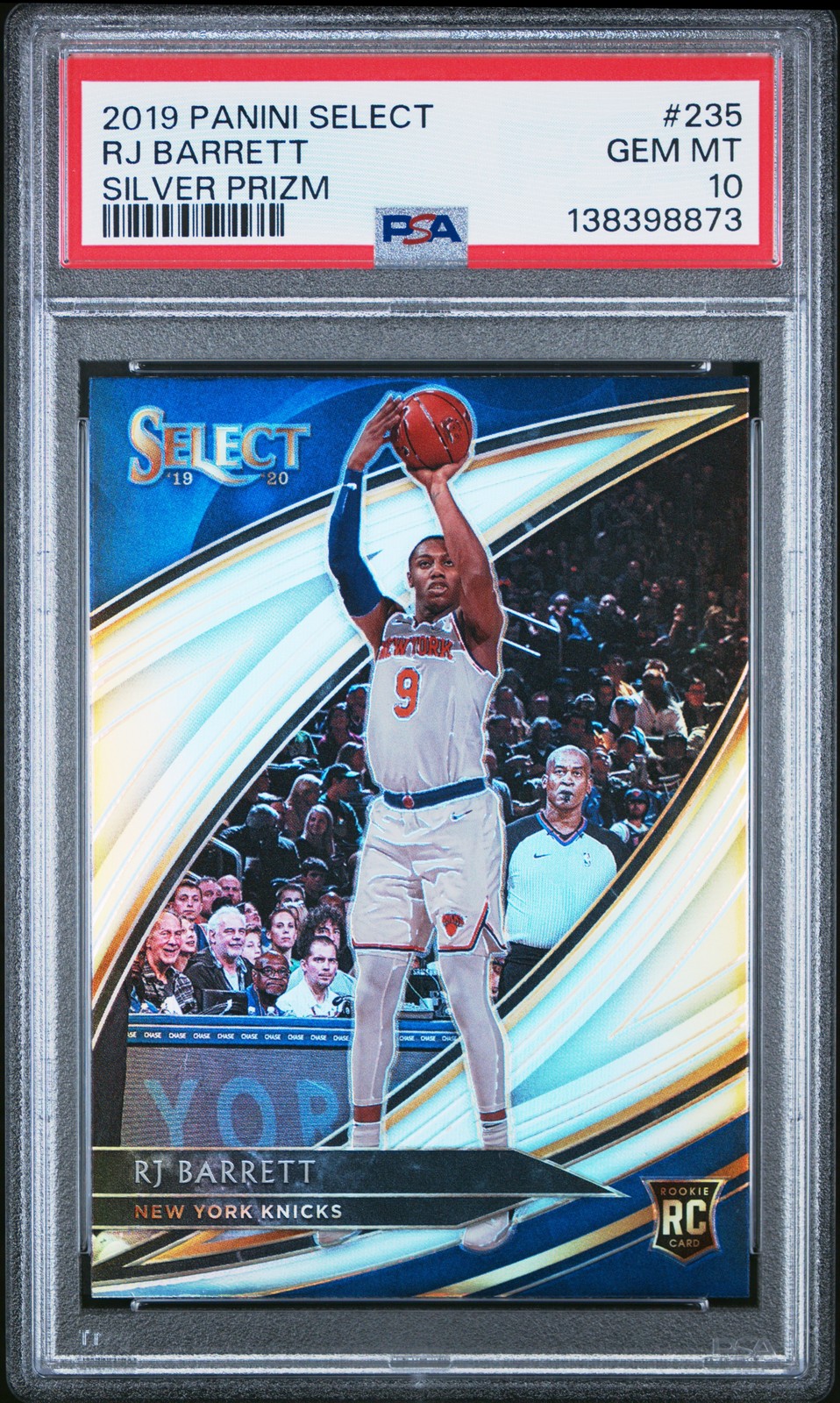 2019 PANINI SELECT SILVER PRIZM #235 RJ BARRETT PSA 10