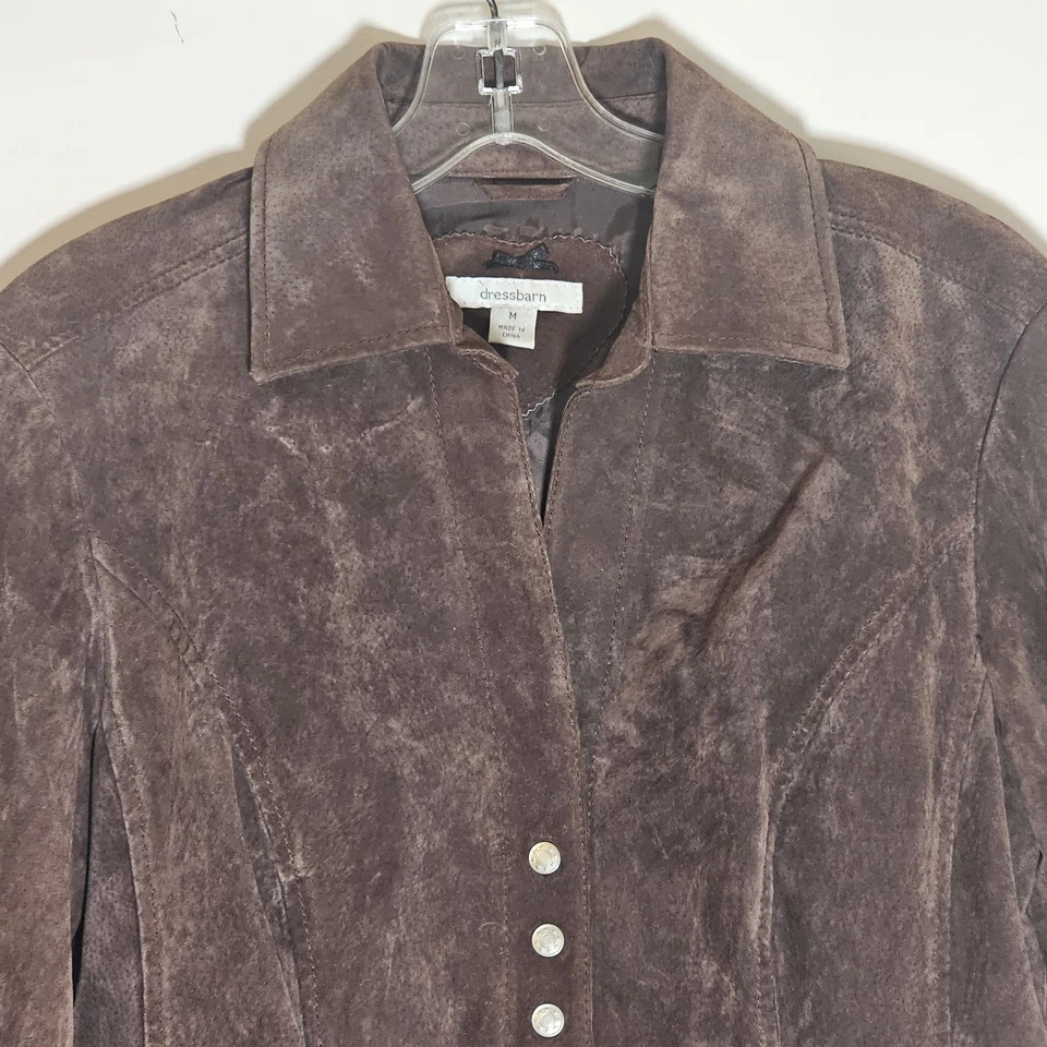 Платье сарая куртка женщин средний коричневый замши кожи Snap спереди богемное Western Fest - Изображение 2 из 4