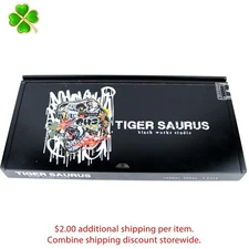Black Works Studio Tiger Saurus Corona Gorda Wood Cigar Box 13.5" x 6.75" x 1.25