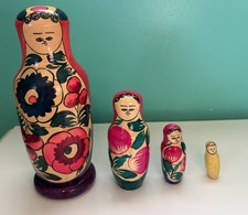 Authentic Russian Matryoshka / Matroshka - Nesting Wooden Hand Painted Dolls 