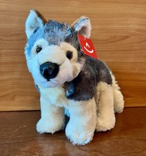 NWT Aurora Plush Gray Wolf 12" Wily Flopsie Stuffed Animal Toy Husky Dog 30503