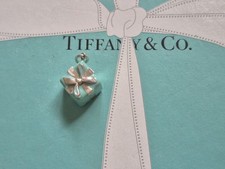 Authentic Rare Tiffany & Co Blue Enamel Present Charm For Necklace Or Bracelet