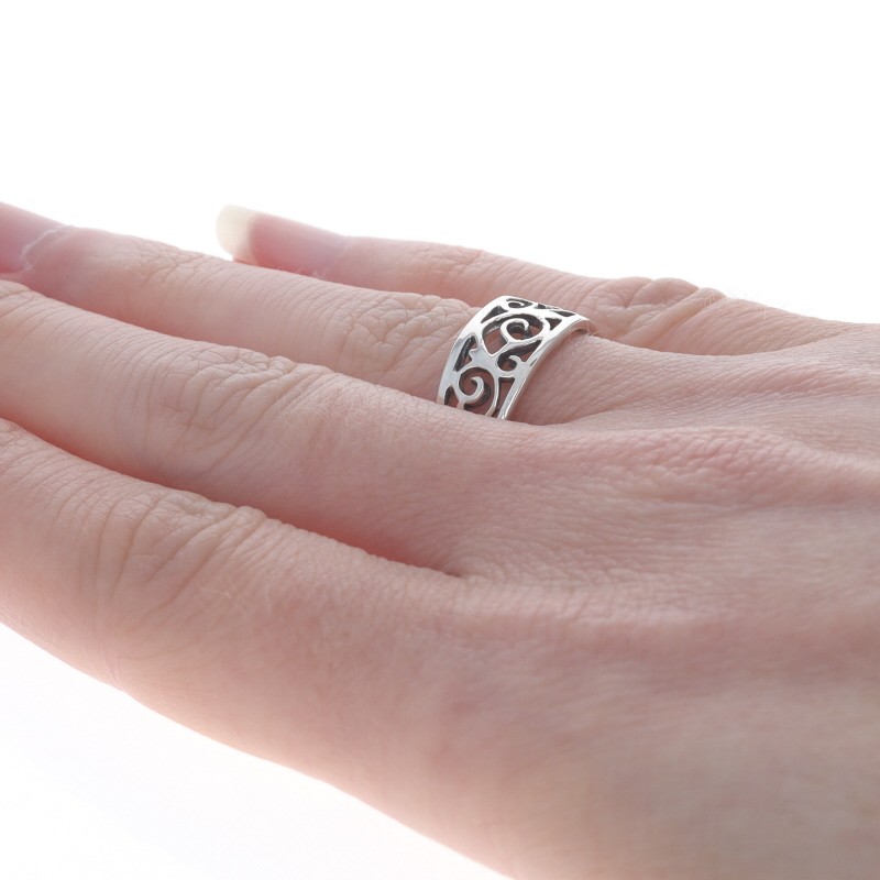 Sterling Silver Scrollwork Statement Band - 925 R… - image 4