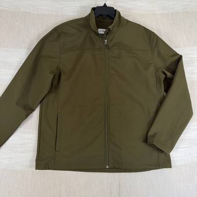 Magellan Outdoors Men's Sz L Polyester Softshell Fleece Lined Olive Green Jacket