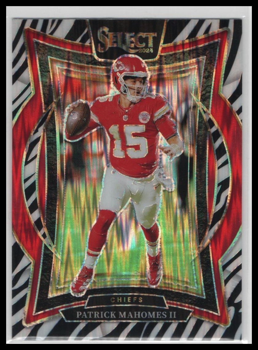 2024 Panini Select Patrick Mahomes Zebra Shock #33 Kansas City Chiefs Centered