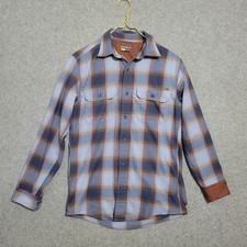 Eddie Bauer Travex Shirt Men Small Blue Plaid Long Sleeve Outdoor Flannel Hiking
