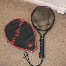 Vintage Continental Spitfire Racquetball Black red tennis racket W/ cover