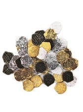 Seven Seas Pirates Toy Metal Gold and Silver Treasure Doubloon Coin - 200 Tokens