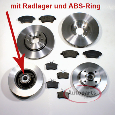 Bremsen Set Ø 280 mm + 240 mm ABS Ringe vorne hinten für Renault Megane II