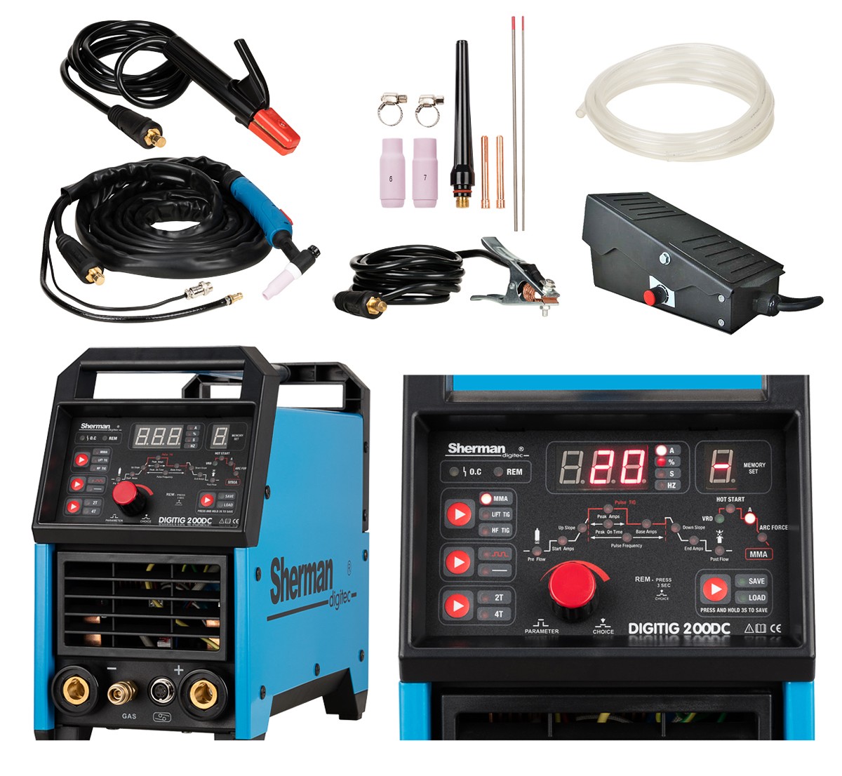 Sherman DIGITIG 200DC poste TIG pour éviter les perforations de tôles fines
