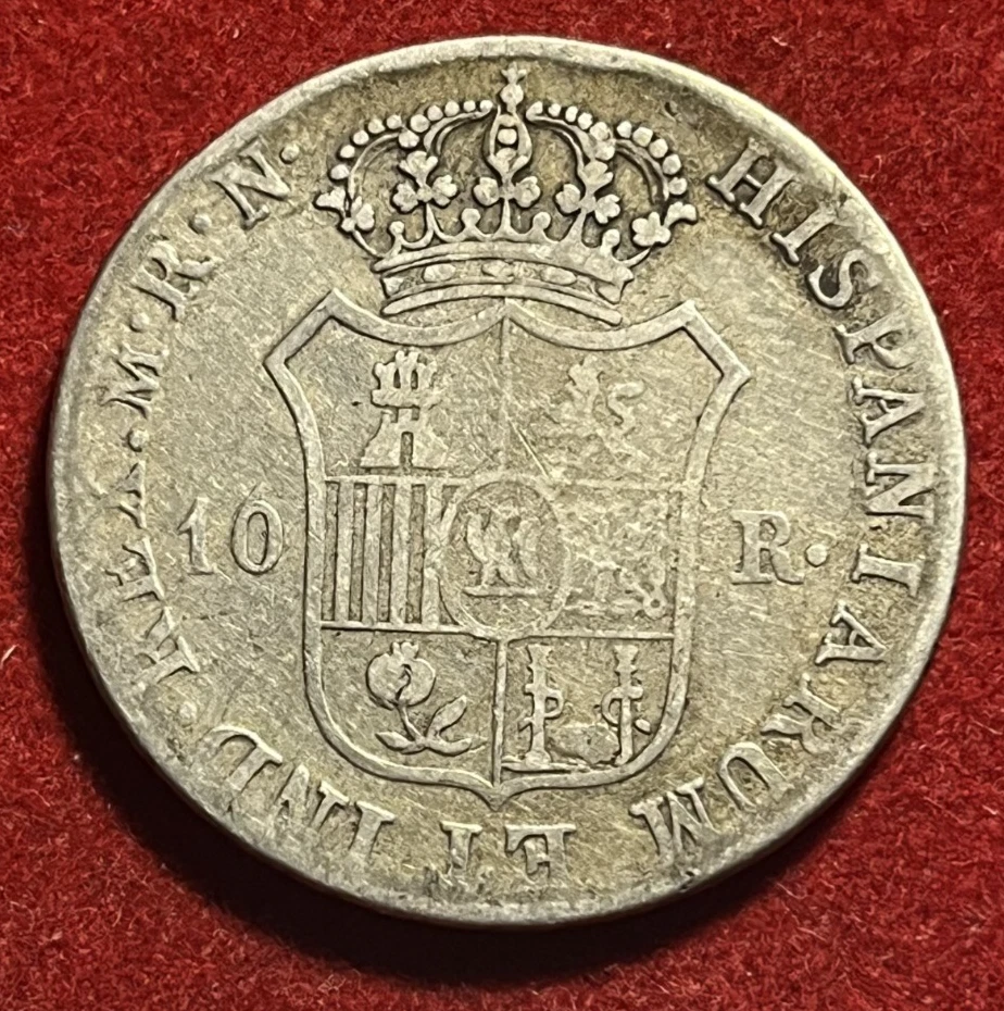 Spain 10 Reales 1813 RN Silver Coin KM#541 T7655a - Image 2 of 2
