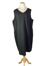 Talbots Size 24WP Black Sheath Dress Sleeveless Cutout Stretch