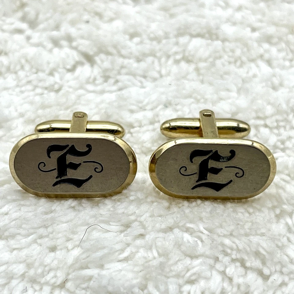 Vintage Hickok Monogram E Two Tone Cufflinks - Image 2 of 4