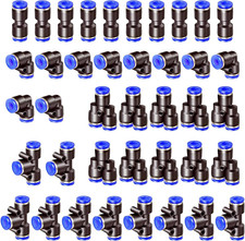 40 Pezzi Kit Raccordi Pneumatici 8Mm OD a Pressione - Aria Compressa Con 6 Gomit