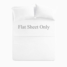Queen Flat Sheet Single 300 Thread Count 100 Egyptian Cotton Hotel Luxury White