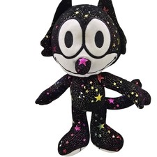 Felix the Cat Star Plush Toy 10" DreamWorks 2022 Toy Factory Black Multicolor